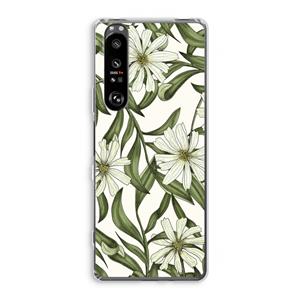 CaseCompany Wit bloemenpatroon: Sony Xperia 1 III Transparant Hoesje