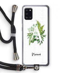 CaseCompany Green Brush: Samsung Galaxy A31 Transparant Hoesje met koord