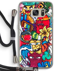 CaseCompany No Rules: Samsung Galaxy S7 Transparant Hoesje met koord