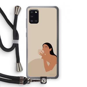 CaseCompany Fresh coffee: Samsung Galaxy A31 Transparant Hoesje met koord