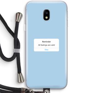 CaseCompany Reminder: Samsung Galaxy J3 (2017) Transparant Hoesje met koord