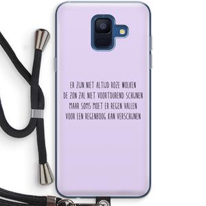 CaseCompany Regenboog: Samsung Galaxy A6 (2018) Transparant Hoesje met koord