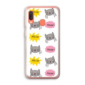 CaseCompany Meow: Samsung Galaxy A20e Transparant Hoesje