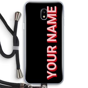 CaseCompany Namecase: Samsung Galaxy J3 (2017) Transparant Hoesje met koord