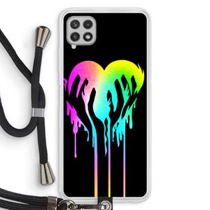 CaseCompany Hold My Heart: Samsung Galaxy A22 4G Transparant Hoesje met koord