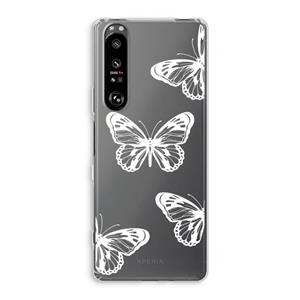 CaseCompany White butterfly: Sony Xperia 1 III Transparant Hoesje