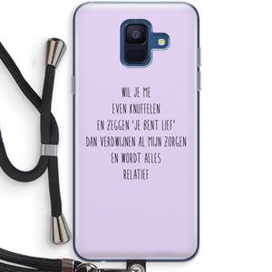 CaseCompany Relatief: Samsung Galaxy A6 (2018) Transparant Hoesje met koord