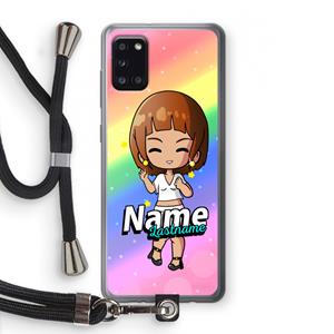 CaseCompany Chibi Maker vrouw: Samsung Galaxy A31 Transparant Hoesje met koord