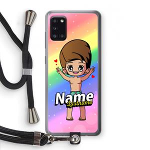 CaseCompany Chibi Maker man: Samsung Galaxy A31 Transparant Hoesje met koord