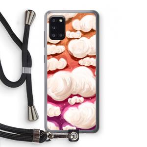 CaseCompany Katoen Wolken: Samsung Galaxy A31 Transparant Hoesje met koord