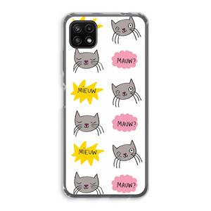 CaseCompany Meow: Samsung Galaxy A22 5G Transparant Hoesje