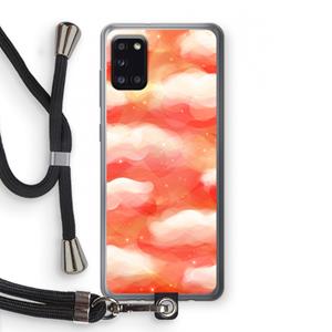 CaseCompany Lichte Wolken: Samsung Galaxy A31 Transparant Hoesje met koord
