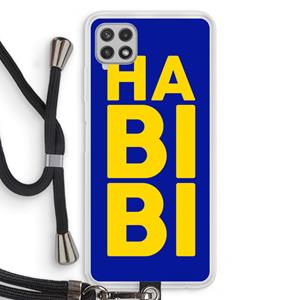 CaseCompany Habibi Blue: Samsung Galaxy A22 4G Transparant Hoesje met koord