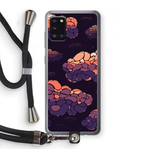 CaseCompany Patroon Wolken: Samsung Galaxy A31 Transparant Hoesje met koord