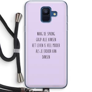 CaseCompany Sprong: Samsung Galaxy A6 (2018) Transparant Hoesje met koord
