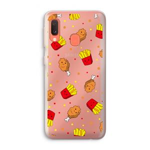 CaseCompany Chicken 'n Fries: Samsung Galaxy A20e Transparant Hoesje