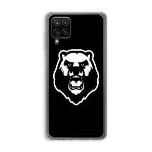 CaseCompany Angry Bear (black): Samsung Galaxy A12 Transparant Hoesje