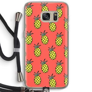 CaseCompany Ananas: Samsung Galaxy S7 Transparant Hoesje met koord