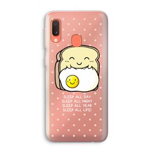 CaseCompany Sleep All Day: Samsung Galaxy A20e Transparant Hoesje