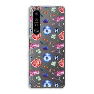 CaseCompany Bloemetjes: Sony Xperia 1 III Transparant Hoesje