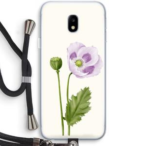 CaseCompany Purple poppy: Samsung Galaxy J3 (2017) Transparant Hoesje met koord