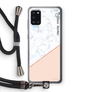 CaseCompany Marmer in stijl: Samsung Galaxy A31 Transparant Hoesje met koord