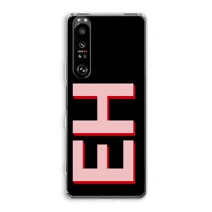 CaseCompany Monogram: Sony Xperia 1 III Transparant Hoesje