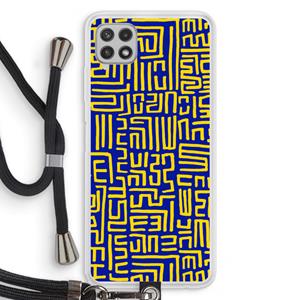 CaseCompany Majorelle Blue Print: Samsung Galaxy A22 4G Transparant Hoesje met koord
