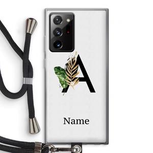 CaseCompany Charcoal Flora: Samsung Galaxy Note 20 Ultra / Note 20 Ultra 5G Transparant Hoesje met koord