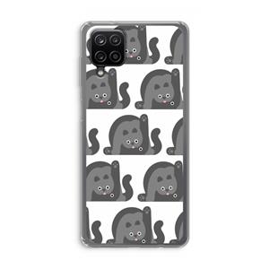 CaseCompany Cats: Samsung Galaxy A12 Transparant Hoesje