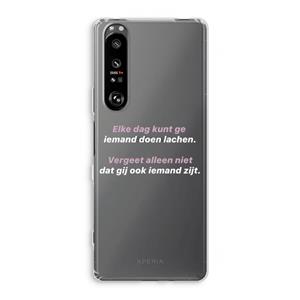 CaseCompany gij zijt ook iemand: Sony Xperia 1 III Transparant Hoesje