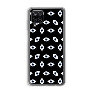 CaseCompany Eyes pattern: Samsung Galaxy A12 Transparant Hoesje