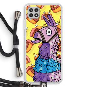 CaseCompany Loot Burger: Samsung Galaxy A22 4G Transparant Hoesje met koord