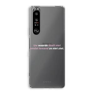CaseCompany uw waarde daalt niet: Sony Xperia 1 III Transparant Hoesje