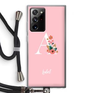 CaseCompany Pink Bouquet: Samsung Galaxy Note 20 Ultra / Note 20 Ultra 5G Transparant Hoesje met koord