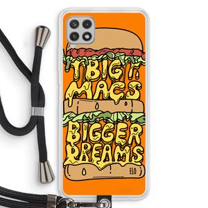 CaseCompany Big Macs Bigger Dreams: Samsung Galaxy A22 4G Transparant Hoesje met koord