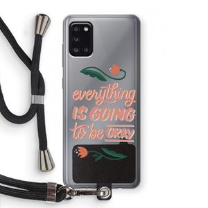 CaseCompany Optimistic flower girl: Samsung Galaxy A31 Transparant Hoesje met koord