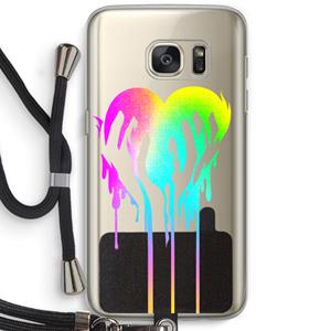 CaseCompany Hold My Heart: Samsung Galaxy S7 Transparant Hoesje met koord