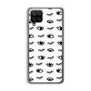 CaseCompany Eye pattern #2: Samsung Galaxy A12 Transparant Hoesje