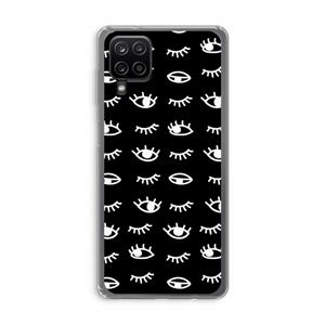 CaseCompany Eye pattern #3: Samsung Galaxy A12 Transparant Hoesje