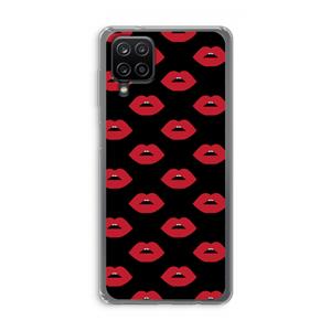 CaseCompany Lips: Samsung Galaxy A12 Transparant Hoesje