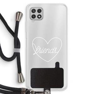 CaseCompany Friends heart pastel: Samsung Galaxy A22 4G Transparant Hoesje met koord