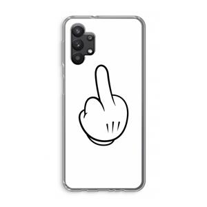 CaseCompany Middle finger white: Samsung Galaxy A32 5G Transparant Hoesje