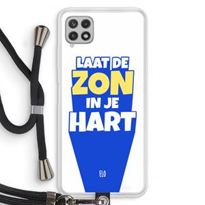 CaseCompany Laat de zon in je hart: Samsung Galaxy A22 4G Transparant Hoesje met koord