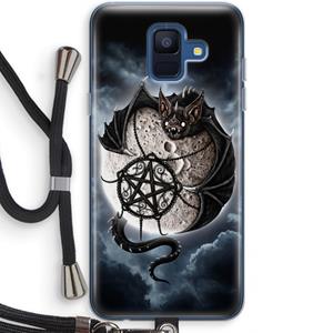 CaseCompany Volle maan: Samsung Galaxy A6 (2018) Transparant Hoesje met koord