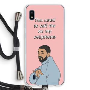 CaseCompany Hotline bling: Samsung Galaxy A10 Transparant Hoesje met koord