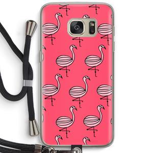 CaseCompany Flamingo: Samsung Galaxy S7 Transparant Hoesje met koord