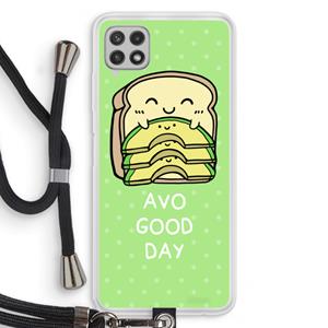 CaseCompany Avo Good Day: Samsung Galaxy A22 4G Transparant Hoesje met koord