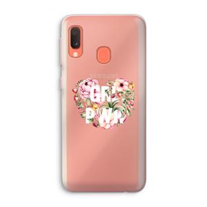 CaseCompany GRL PWR Flower: Samsung Galaxy A20e Transparant Hoesje