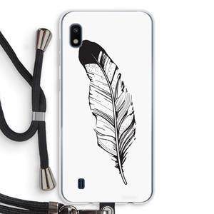 CaseCompany Pluim: Samsung Galaxy A10 Transparant Hoesje met koord